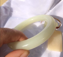 Hetian Jade white jade bracelet old pit seed material White Jade round bracelet