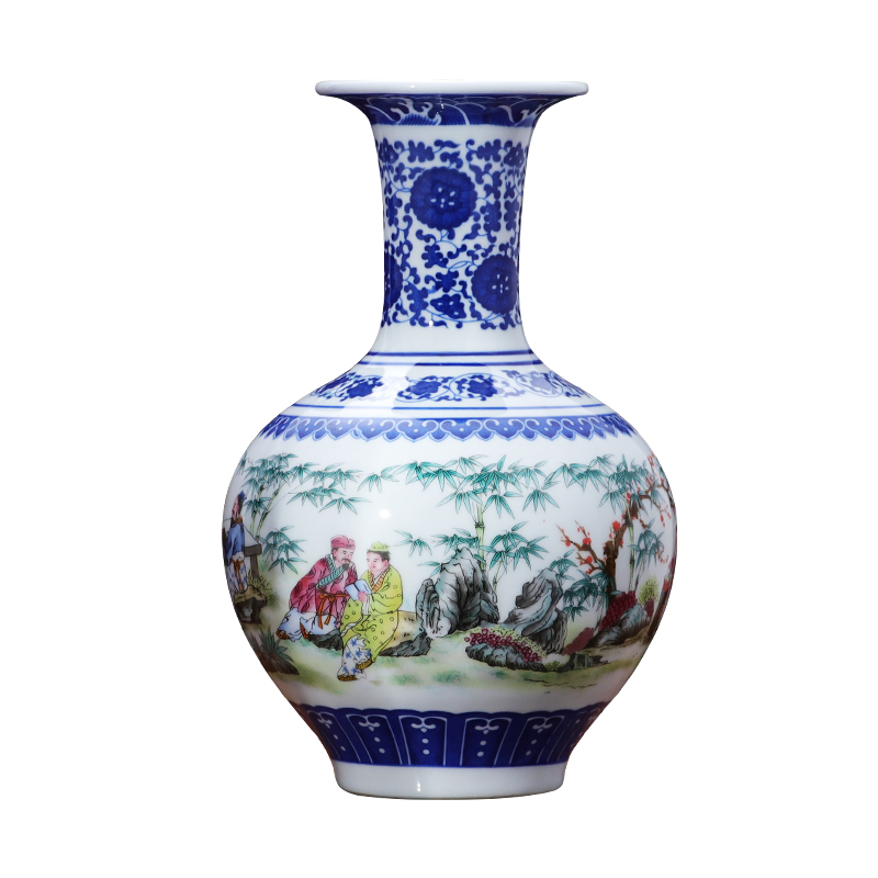 Blue and white porcelain vase furnishing articles dried flower decoration porcelain of jingdezhen ceramics decoration of modern Chinese style household act the role ofing is tasted