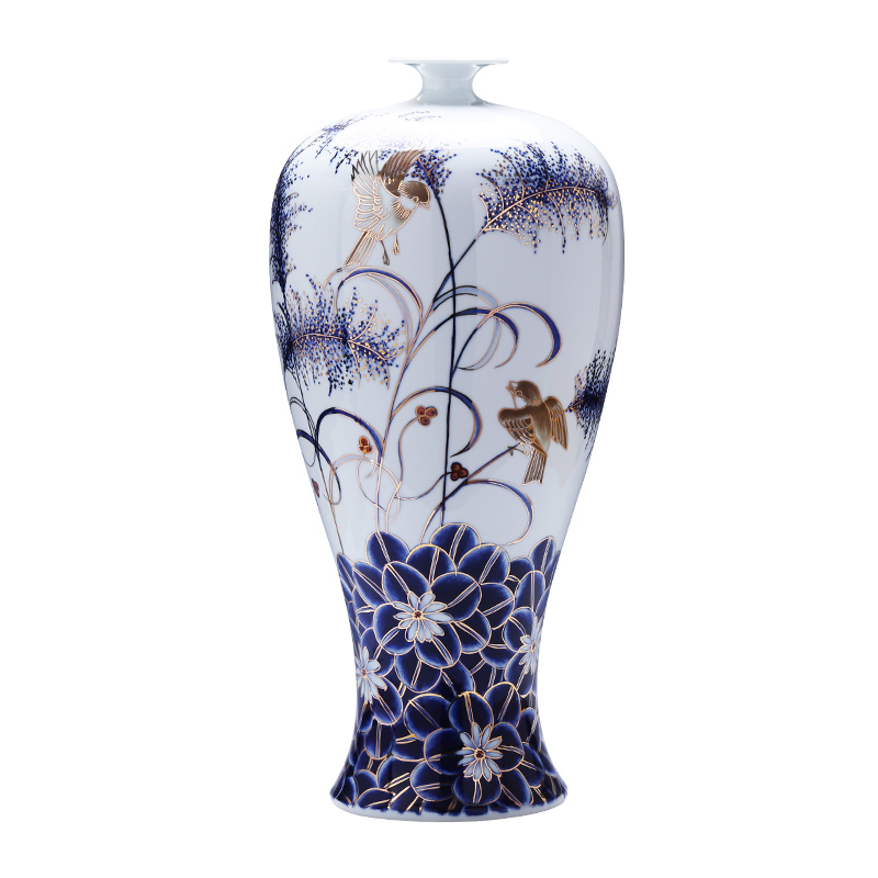 Jingdezhen ceramics masters hand big vase landed large draw painstakingly bottles of Chinese style household decorative arts and crafts