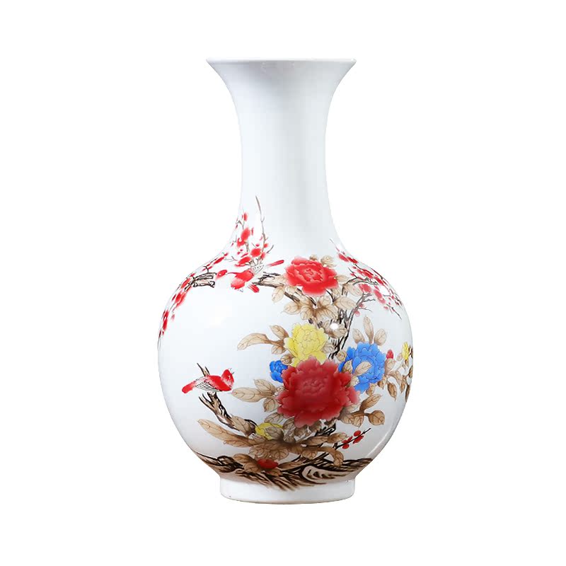 Jingdezhen ceramics powder enamel vase rich ancient frame the sitting room of Chinese style household adornment TV ark, place adorn article