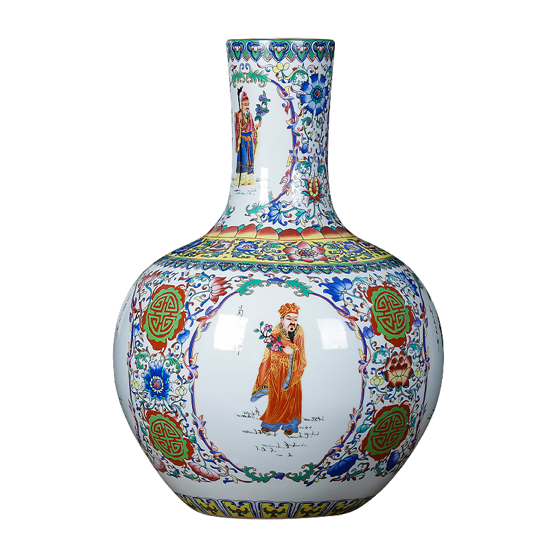 Jingdezhen ceramics landing large vases, antique famille rose tree sitting room TV ark, home decoration furnishing articles