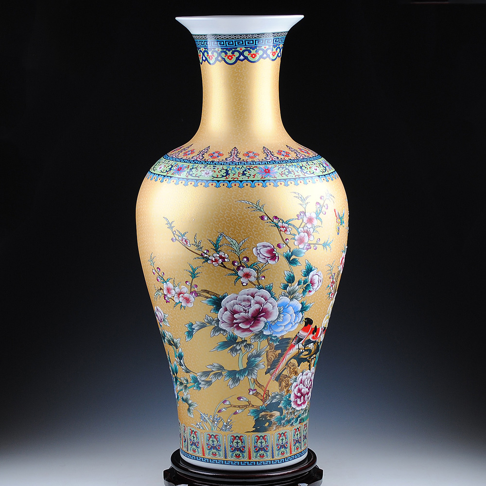 Jingdezhen ceramics European - style colored enamel vase of large modern home sitting room adornment handicraft furnishing articles