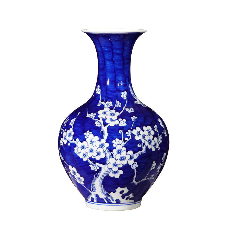 Jingdezhen ceramics vase furnishing articles sitting room flower arranging blue porcelain wine ark, of Chinese style household adornment ornament