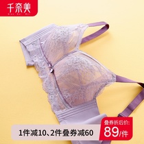 Chimonaimei 2021 new big breasts small without steel ring underwear womens thin bra bra