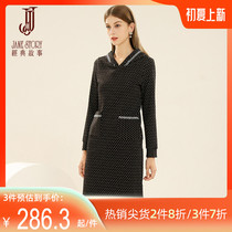 Classic story 2022 spring and summer new reduced age French style explicit kinder waist temperament repair with cap polo dot dress dress