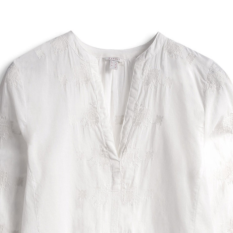 【折】ESPRIT 女士简约款纯白暗花长袖衬衫-035EE1F008吊牌价499