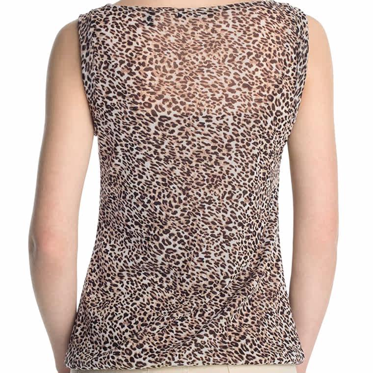 折 ESPRIT女士堆堆领潮流时尚豹纹无袖T恤-045EO1K033 吊牌价499