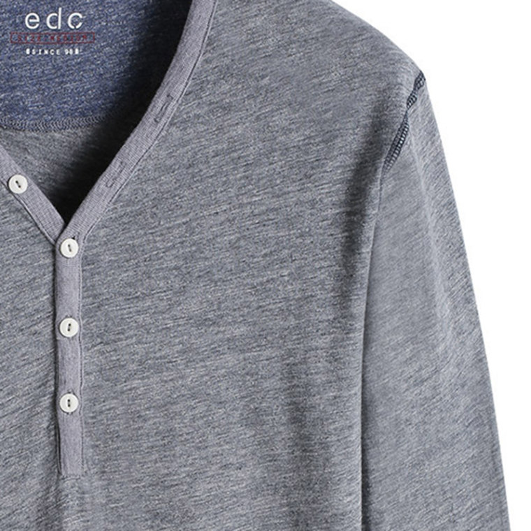新品 ESPRIT EDC男士休闲时尚长袖T恤-075CC2K013吊牌价359