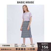Basic House Hundreds of womens shopping mall with plaid medium and long slim skirt HTSK328B
