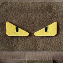 Little monster Golden Eye spoof badge Little Devils Eye badge full embroidered embroidery Velcro armband bag sticker