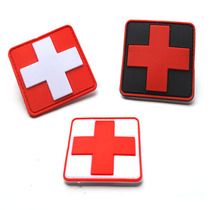 PVC velcro armband Red Cross medical rescue morale chapter Personality backpack sticker chapter Military fan decoration soft rubber chapter