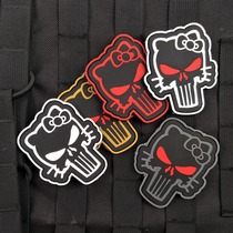 Kitty Kitty Punisher Velcro chapter Luminous PVC armband backpack stickers Personality rubber stickers support customization