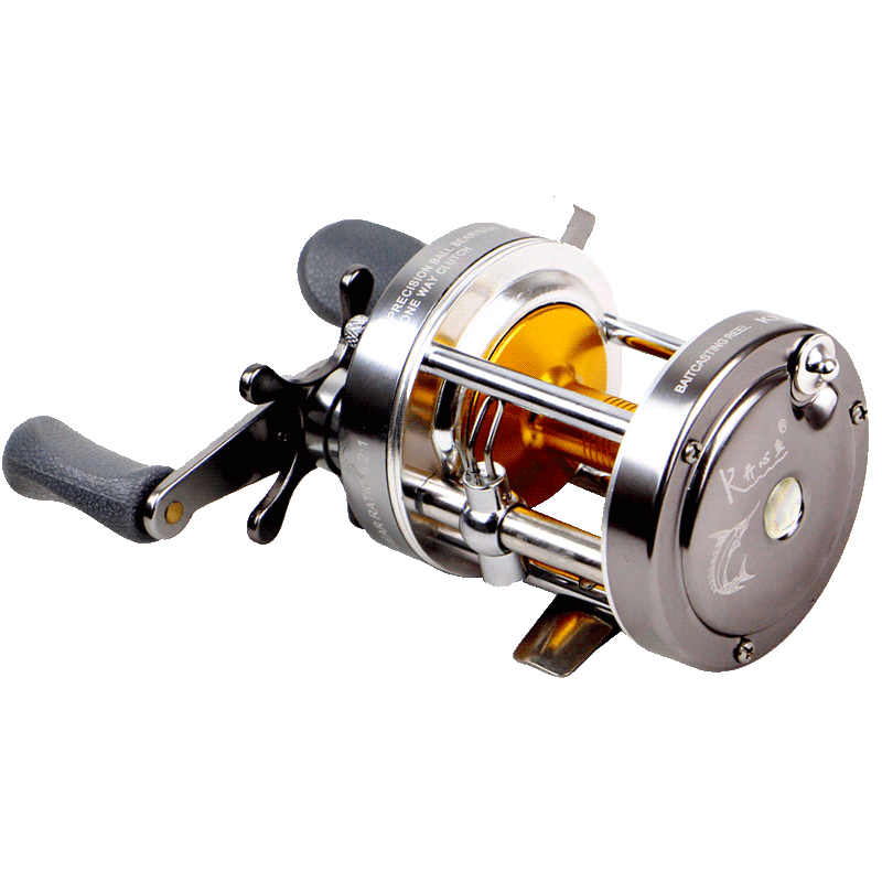 送线金属鼓轮开心鱼鼓型轮雷强轮船轮鱼线轮垂钓用品打黑路亚渔轮