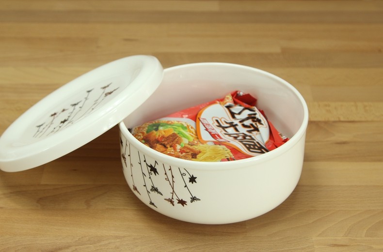 陶瓷碗饭碗带盖碗泡面碗带盖子家用大碗吃饭保鲜碗面碗极有家骨瓷