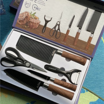 Face value and strength coexist easy to clean and more worry-free stainless steel knife home chef non-stick knife 5-piece set