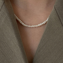 Wearring S925 sterling silver niche baroque pearl necklace female retro minimalist niche design choker