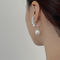 Wearring European and American fashion niche exaggerated big pearl earrings female long Japanese and Korean light luxury Net red same model