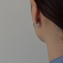 Wearring Ken bean with exquisite small ring ring earrings female micro inlay Diamond European and American simple cold wind earrings