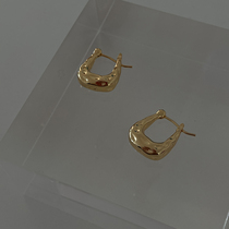 Wearring original hand made retro exquisite irregular gilded small oval earrings female temperament geometric earrings