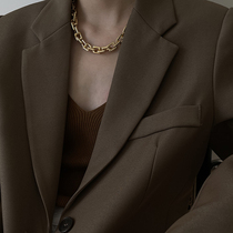 Wearring Korean Net Red simple thick chain necklace female exaggerated atmosphere wild choker cold wind