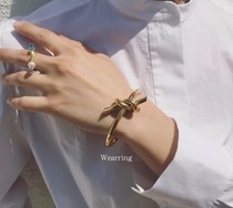 European and American niche designer ins metal knot design open bracelet female cold style bracelet fashion personality
