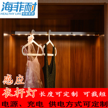 Whole wardrobe hanging clothes pole LED strip light clothing pole Human body induction clothing through wardrobe hanging clothes pole light accessories