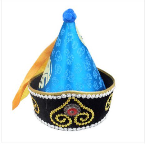 成人男士蒙古帽 蒙古族帽子高顶帽演出帽 蒙古族服装配饰