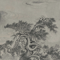 Qing Xiang Shengmu Listen to the pine picture axis Ultra-high-definition electronic picture decorative inkjet identification copy Chinese painting material