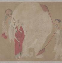 Clear < Wash Elephant Scroll > Ultra High Definition Electronic Picture Decoration Spray Painting Appraisal of the Imitation Country Painting Material