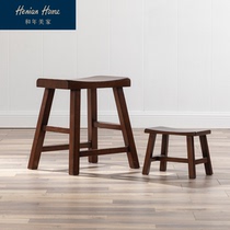 He Nian Meijia American full solid wood dining stool Bedroom large stool Makeup low stool Household kitchen dining room single stool