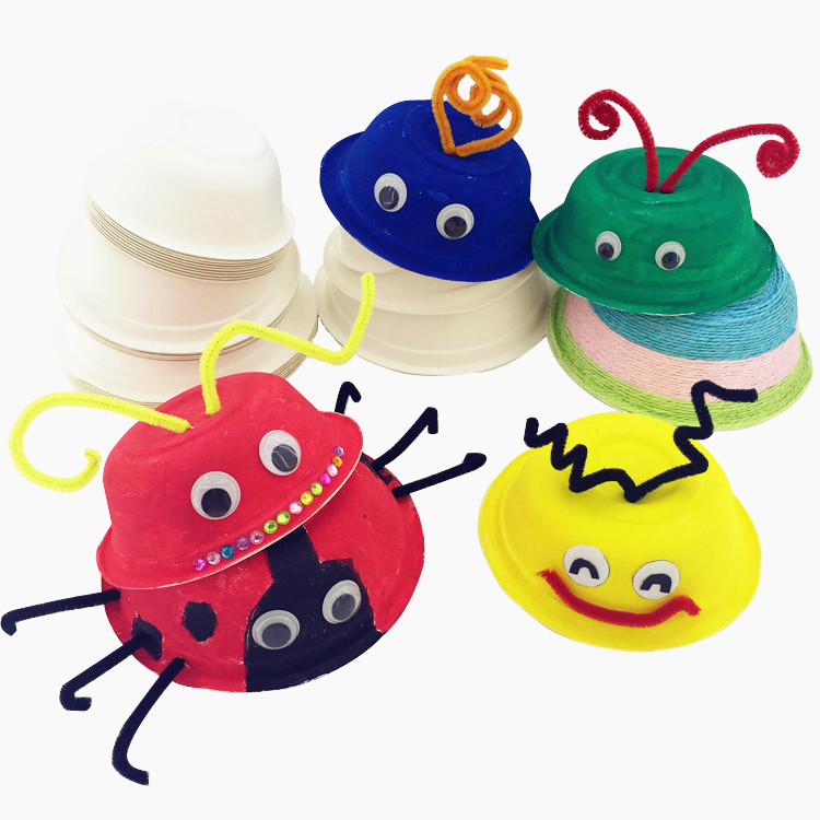 白色纸碗一次性儿童diy手工绘画涂鸦环保儿童幼儿园手工制作材料