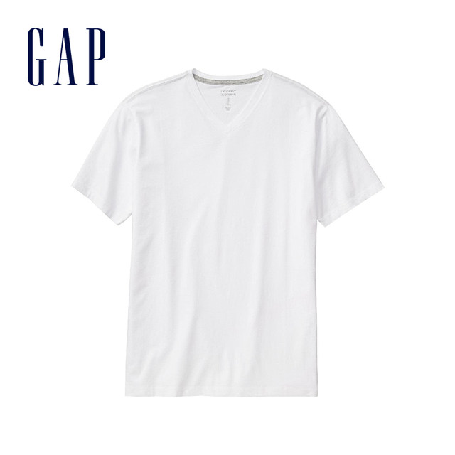 Gap men's short-sleeved cotton V-neck T-shirt summer 414776 E simple solid color fashion couple top Gap men's short-sleeved cotton V-neck T-shirt summer 414776 E simple solid color fashion couple top