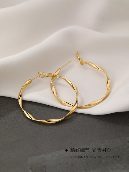 999 Silver Mobius Earrings Light Luxury 2025 New Hot Earrings Plain Circle High-End Women 's Ear Jewelry 999 Silver Mobius Earrings Light Luxury 2025 New Hot Earrings Plain Circle High-End Women 's Ear Jewelry