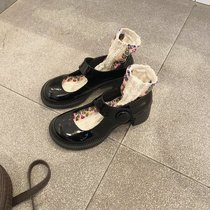 mona with the same single shoe lady Lolita doll leather shoes big head shoes coarse heel high heel retro college ins mary treasures