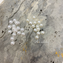 QJforu Japanese Nail Art Flat Half Round Pearl Nail Art Ballet Shoes Pearl Stereo Round Highlight Pearl