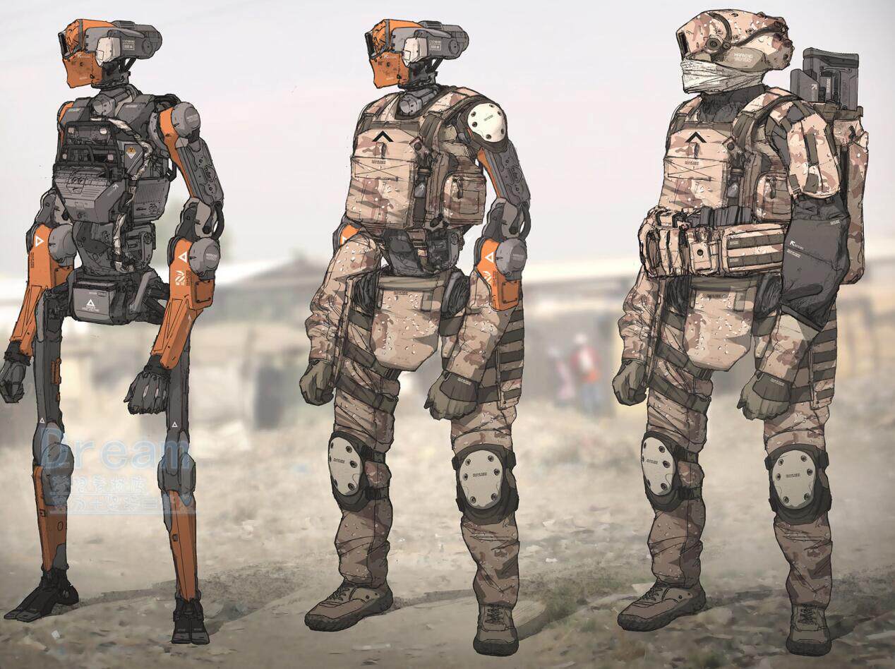 800张单兵机甲外骨骼科幻机械装甲c册插画漫画绘画cg设计素