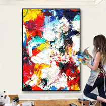 Notareart hand-painted oil painting competition colorful three-dimensional abstract porch decorative painting living room background hanging painting