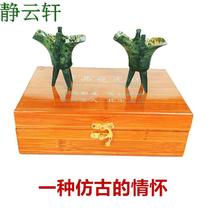 Jade Juue Cup Jiuquan Luminous Cup Qilian Cuiyu high-grade ancient emperor minister with two glasses