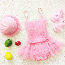 Cute small and medium Korean Princess sunscreen hot spring ins skirt one-piece baby girl shoulder baby swimsuit