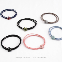 Korean cute little flower multi-layer hair circle hair rope tie hair rubber band headdress Sweet girl heart rope hand rope