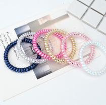 Korean telephone line hair ring bottoming head rope Simple fashion jelly hair rope Hair accessories Japanese and Korean tie hair rubber band