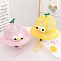 Japan baby hat summer thin super cute mesh breathable men and women baby sunscreen shade fisherman hat tide