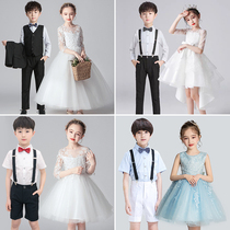 Flower girl wedding little girl dress girl princess dress children chorus dress student host boy suit