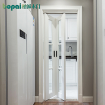 Kitchen solid wood folding door partition Open bathroom Sliding door Invisible toilet Folding door bathroom