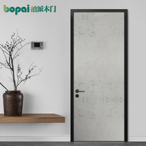 Narrow edge aluminum wooden door Minimalist ecological door Modern simple wooden door Indoor door Bedroom door Soundproof door swing door