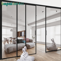 Aluminum magnesium alloy glass partition Kitchen sliding door Balcony living room bathroom sliding door Extremely narrow sliding door