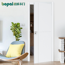 Dingrong wooden door white paint-free suit door Bedroom door Solid wood composite door Indoor ecological wooden door reinforced door customization