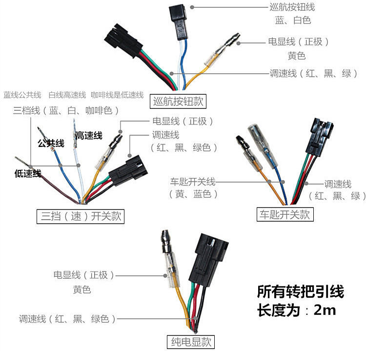 电三轮转把接线图详情图片