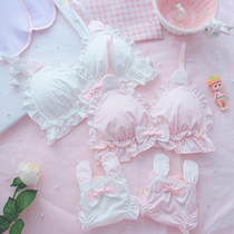 Rabbit ear girl underwear thin Lolita cute Japanese suit student bra without steel ring soft sister bra cover