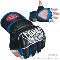 (Shipped from the United States)COMBAT professional MMA gloves thickened leather half-finger sandbag training fighting UFC gloves